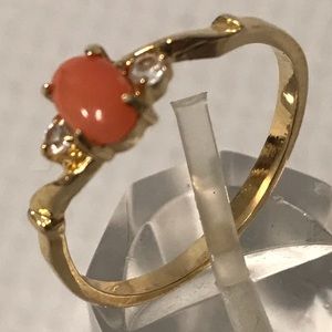 14k Vermeil  Coral Ring sz 7